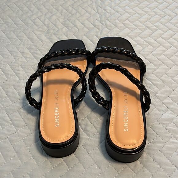 Sincerely Jules Neptune braided double strap slip ons. Size 6.5 - Picture 5 of 5